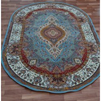 Иранский ковер Farahan 3824 Голубой овал